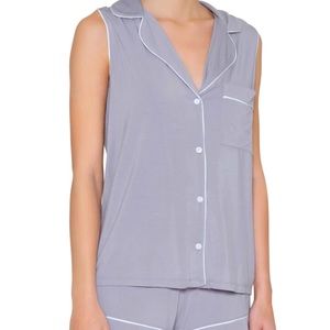 Brand New Eberjey Phoebe Pajama Set - Solstice Gray & Ivory - Bloomingdales $99